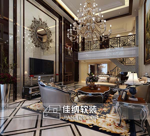 上海复式房软装修效果图客厅