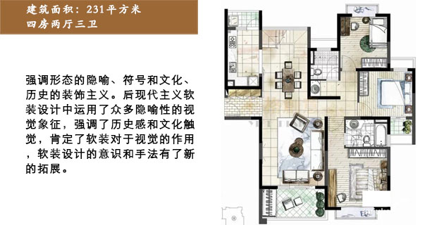 苏河融景231平米户型软装解析